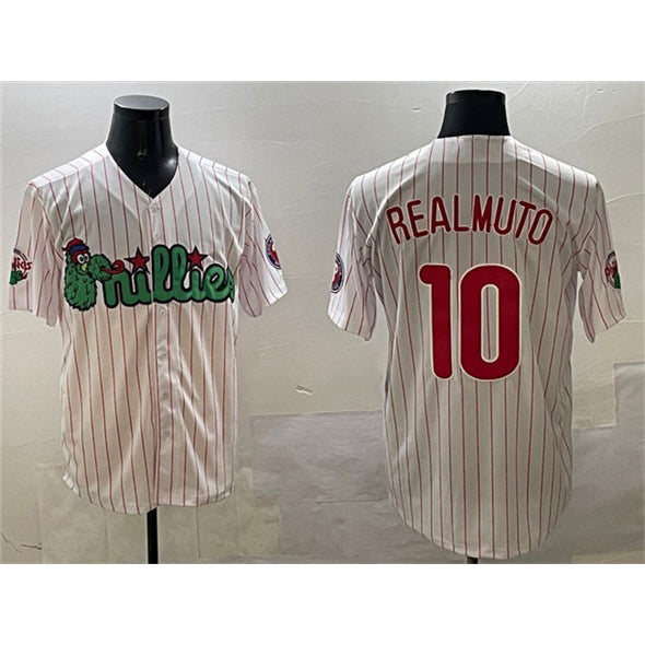 Philadelphia Phillies #10 J.T. Realmuto White HOLBERT Phanatic Cool Base Stitched Jersey