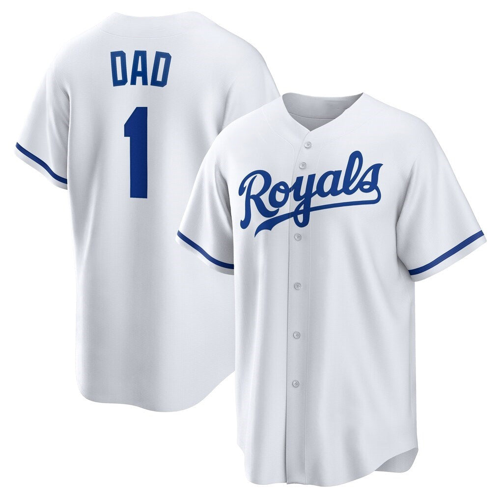 Kansas City Royals #1 Dad White HOLBERT Home Replica Jersey