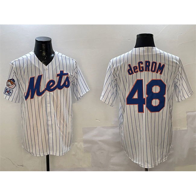 New York Mets #48 Jacob DeGrom White HOLBERT 2025 Spring Training Cool Base Stitched Jersey