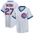 Chicago Cubs #27 Seiya Suzuki Player White HOLBERT T-shirt Cooperstown Collection Limited Stitched Jerseys