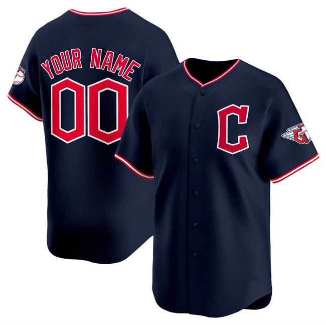 Custom Cleveland Guardians Active Player Navy HOLBERT 2025 Alternate Limited Stitched Jersey