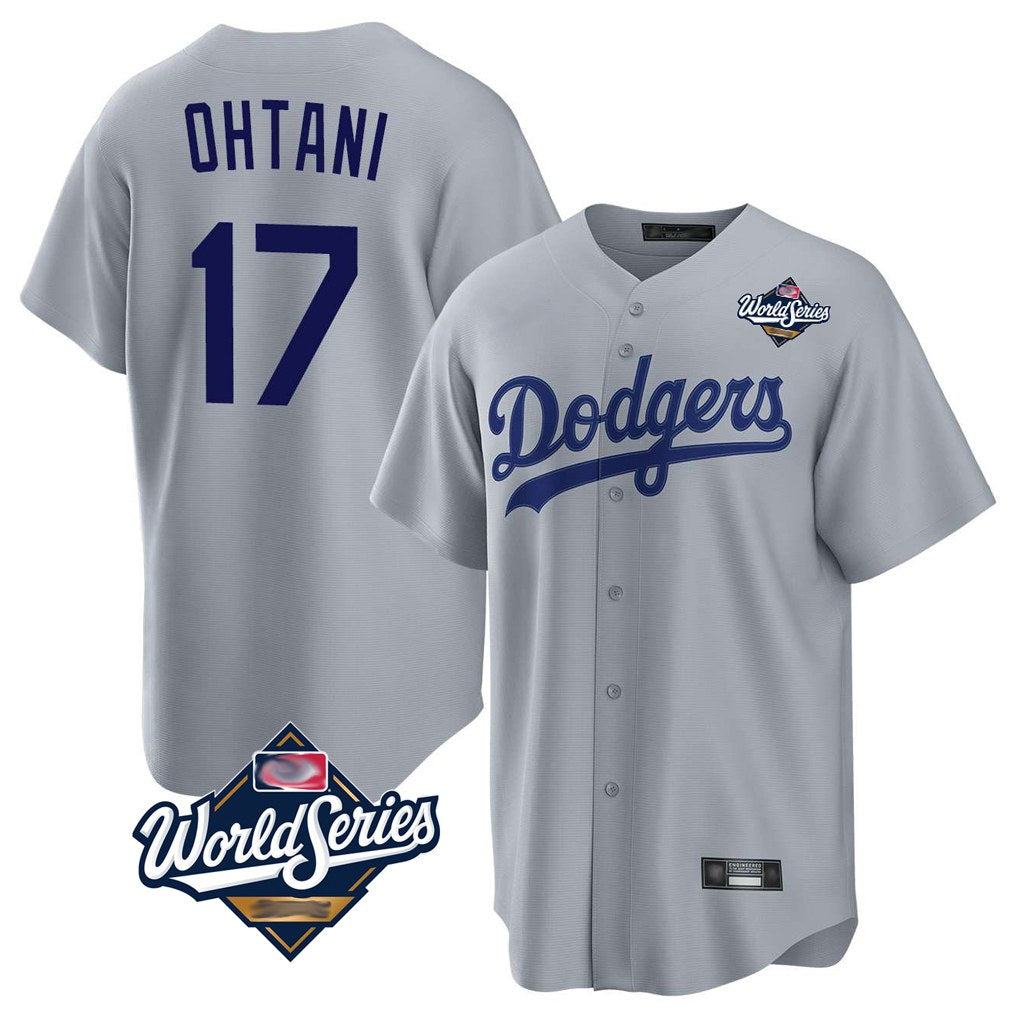 Los Angeles Dodgers #17 Shohei Ohtani Player Gray HOLBERT World Series Game Stitched Jerseys