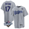 Los Angeles Dodgers #17 Shohei Ohtani Player Gray HOLBERT World Series Game Stitched Jerseys