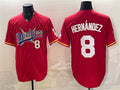 Los Angeles Dodgers x One Piece #8 Enrique Hernandez Red HOLBERT Vapor Premier Limited Stitched Jersey