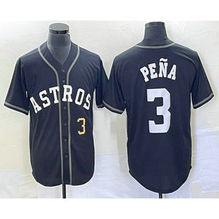 Houston Astros #3 Jeremy Pena Number Black HOLBERT Cool Base Stitched Jersey