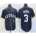Houston Astros #3 Jeremy Pena Number Black HOLBERT Cool Base Stitched Jersey