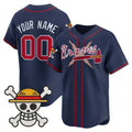 Custom Atlanta Braves x One Piece Navy HOLBERT Vapor Premier Limited Jersey - Stitched