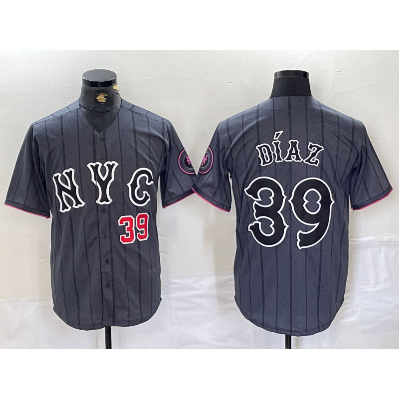 New York Mets #39 Edwin Diaz Gray HOLBERT 2024 City Connect Cool Base Jerseys