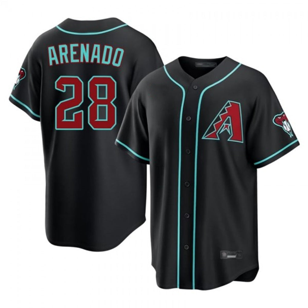 Arizona Diamondbacks #28 Nolan Arenado Player Black HOLBERT Fashion Home Game Stitched Jerseys