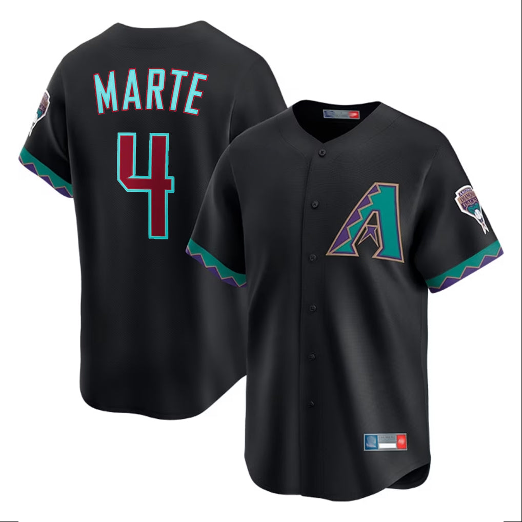 Arizona Diamondbacks #4 Ketel Marte Player Black HOLBERT Fashion Out Home Game Stitched Jerseys