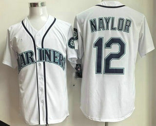 Seattle Mariners #12 Josh Naylor White HOLBERT Cool Base Jersey
