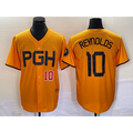 Pittsburgh Pirates #10 Bryan Reynolds Number Gold HOLBERT 2023 City Connect Stitched Jersey 3