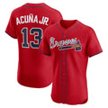 Atlanta Braves #13 Ronald Acuna Jr Red HOLBERT Alternate 2 Elite Jersey