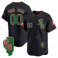 Custom Chicago White Sox Mexico Vapor Premier Limited Jersey ¨C Illinois Patch ¨C Black HOLBERT