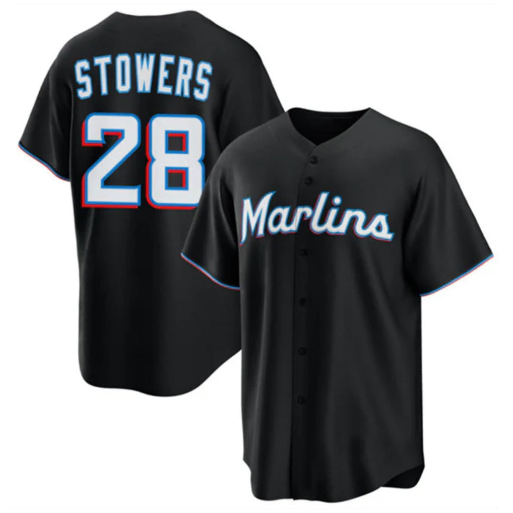 Miami Marlins #28 Kyle Stowers Player Black HOLBERT Home Game Stitched Jerseys