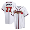 Atlanta Braves #77 Joe Jimenez Player White Gold HOLBERT Home Game Stitched Jerseys