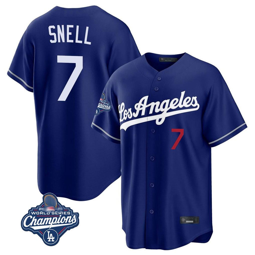Los Angeles Dodgers #7 Blake Snell Player Royal HOLBERT Game World Series Meet Home Stitched Jerseys