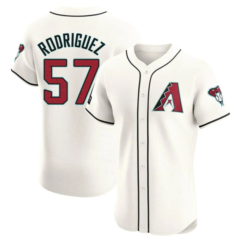 Arizona Diamondbacks #57 Eduardo Rodriguez Player Cream HOLBERT Limited Elite Home Game Stitched Jerseys