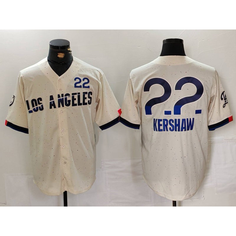 Los Angeles Dodgers #22 Clayton Kershaw Cream HOLBERT 2024 City Connect Limited Jersey