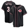 Cincinnati Reds #3 Ke'Bryan Hayes Player Black HOLBERT Fashion Out Home Game Stitched Jerseys