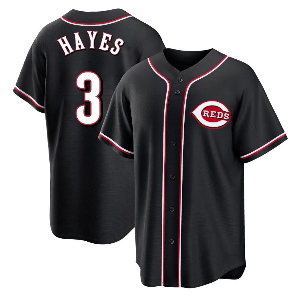 Cincinnati Reds #3 Ke'Bryan Hayes Player Black HOLBERT Fashion Out Home Game Stitched Jerseys
