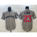 Minnesota Twins #23 Royce Lewis 2023 Grey HOLBERT Home Team Cool Base Stitched Jersey