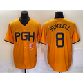 Pittsburgh Pirates #8 Willie Stargell Number Gold HOLBERT 2023 City Connect Stitched Jersey 3
