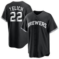 Milwaukee Brewers #22 Christian Yelich Player Black HOLBERT Game Home Stitched Jerseys