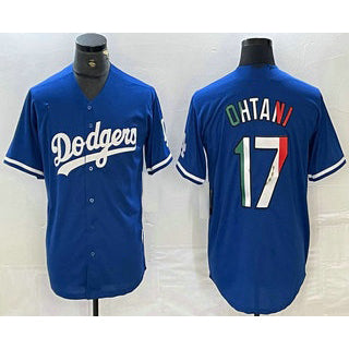 Los Angeles Dodgers #17 Shohei Ohtani Mexico Blue HOLBERT Cool Base Stitched Jerseys