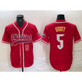 Philadelphia Phillies #5 Bryson Stott Number Red HOLBERT Cool Base Stitched Jerseys