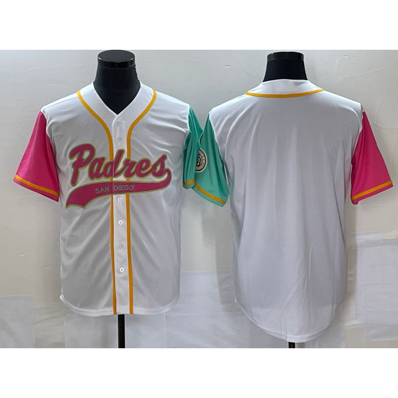 San Diego Padres Blank White HOLBERT NEW 2023 City Connect Cool Base Stitched Jersey