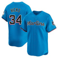 Miami Marlins #34 Liam Hicks Player Blue HOLBERT Home Limited Stitched Jerseys