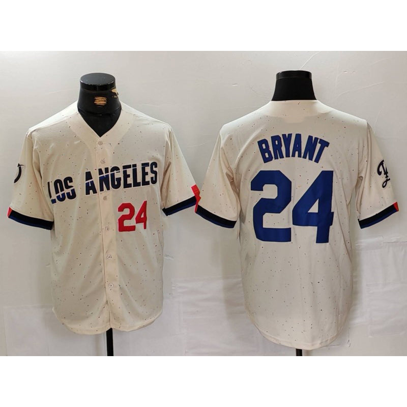 Los Angeles Dodgers #24 Kobe Bryant Number Cream HOLBERT 2024 City Connect Limited Stitched Jersey 2