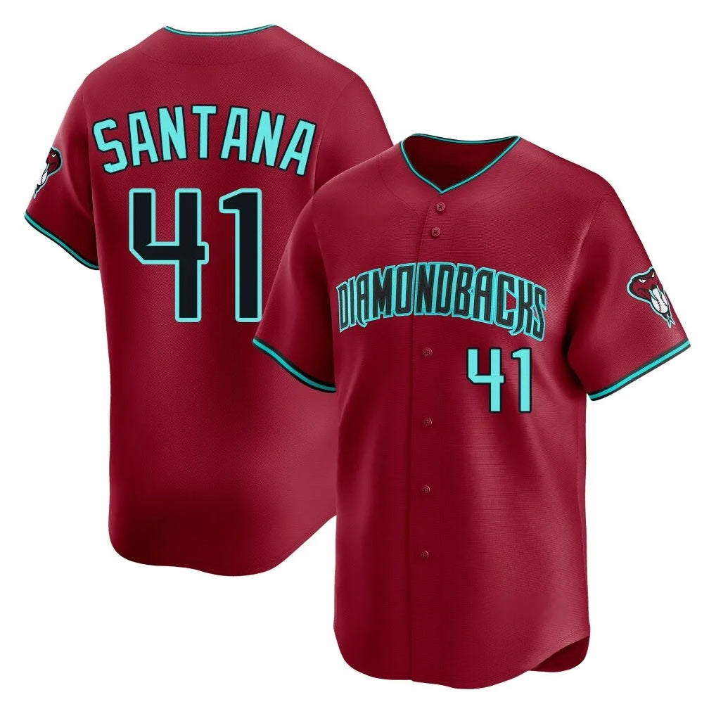 Arizona Diamondbacks #41 Carlos Santana Player Red HOLBERT Limited Home Game Stitched Jerseys