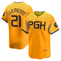 Pittsburgh Pirates #21 Roberto Clemente Gold HOLBERT City Connect Limited Player Jersey