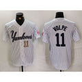 New York Yankees #11 Anthony Volpe White HOLBERT Pinstripe Fashion Cool Base Jerseys
