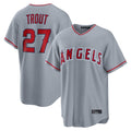 Los Angeles Angels #27 Mike Trout Player Gray HOLBERT Home Game Stitched Jerseys