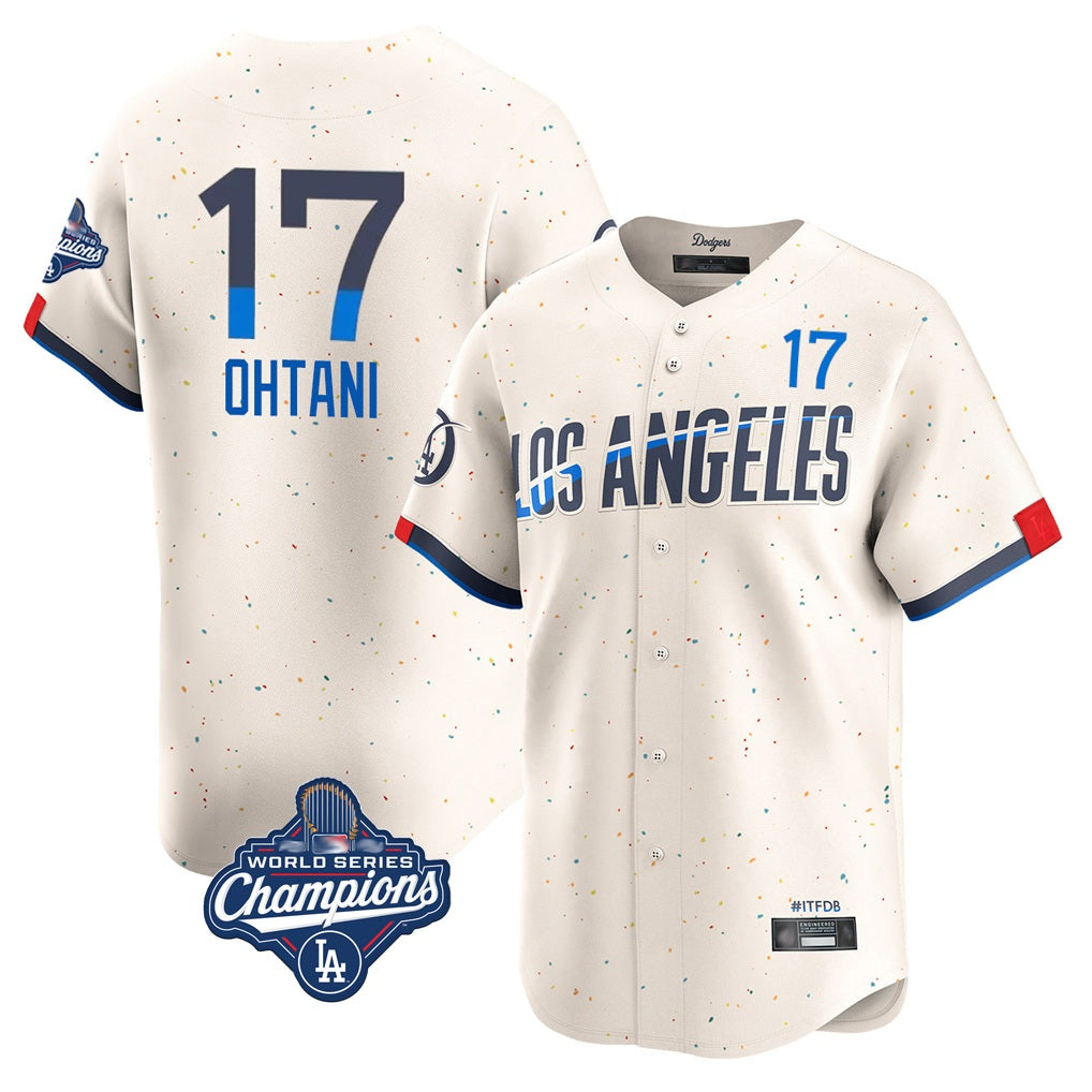 Los Angeles Dodgers #17 Shohei Ohtani Player Cream HOLBERT World Series Meet City Connect Limited Home Stitched Jerseys