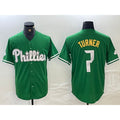 Philadelphia Phillies #7 Trea Turner Kelly Green HOLBERT Cool Base Jersey