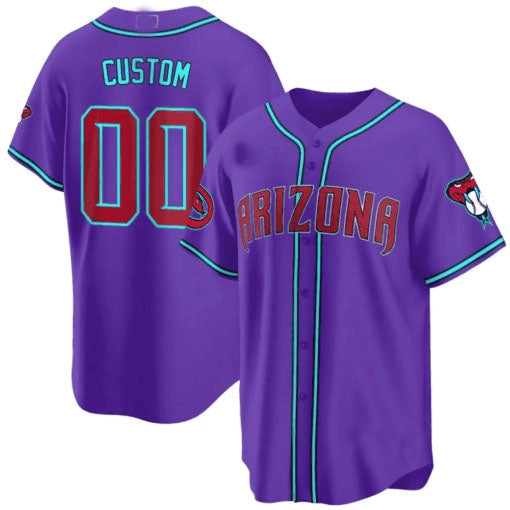 Custom Arizona Diamondbacks 2024 Cool Base Jersey V2 ¨C Purple HOLBERT