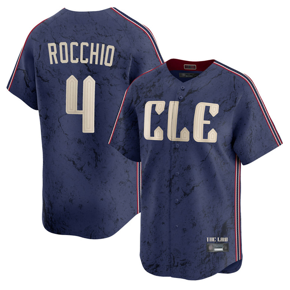 Cleveland Guardians #4 Brayan Rocchio Player Navy HOLBERT City Connect Limited Home Stitched Jerseys