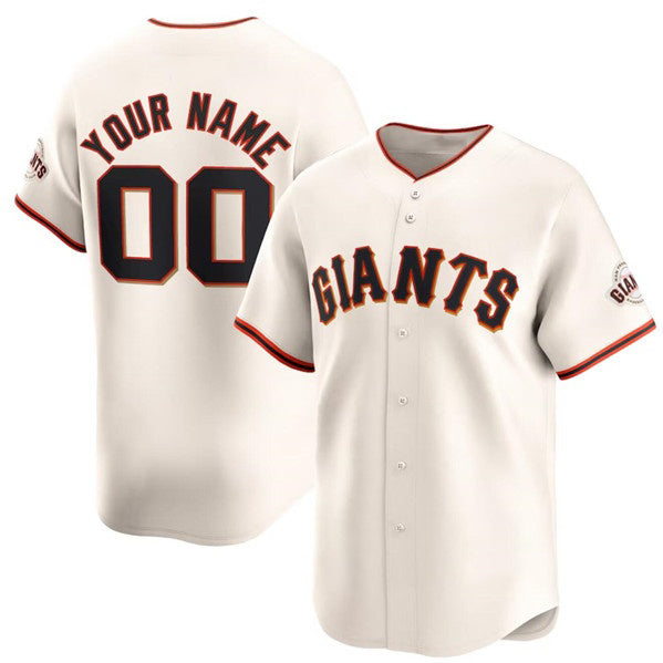 Custom San Francisco Giants Active Player Cream HOLBERT Home Limited Stitched Jersey