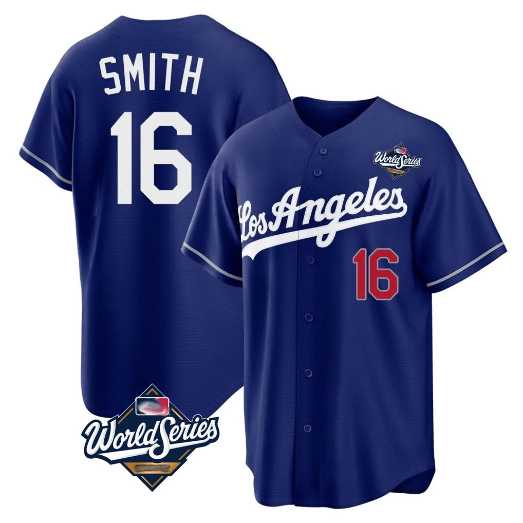 Los Angeles Dodgers #16 Will Smith Player Royal HOLBERT World Series Game Home Stitched Jerseys