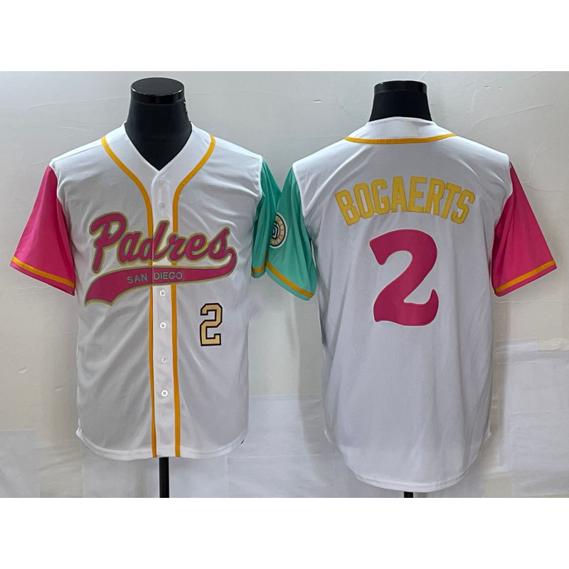San Diego Padres #2 Xander Bogaerts White HOLBERT Number NEW 2023 City Connect Cool Base Stitched Jersey