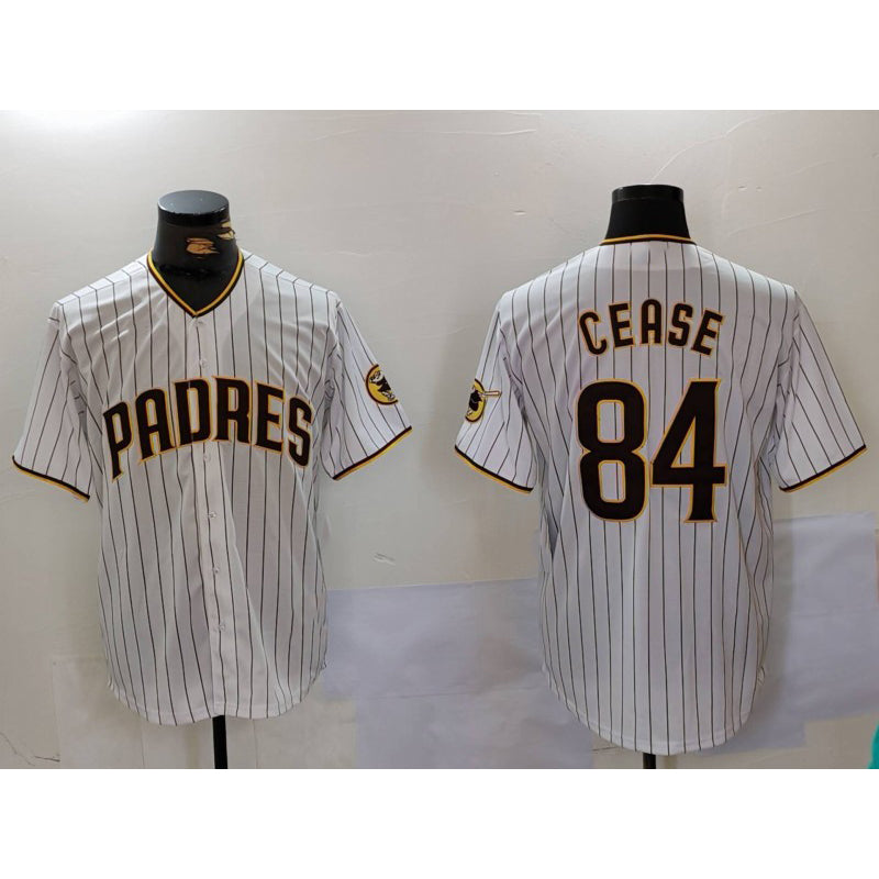 San Diego Padres #84 Dylan Cease White HOLBERT Team Logo Stitched Cool Base Jersey