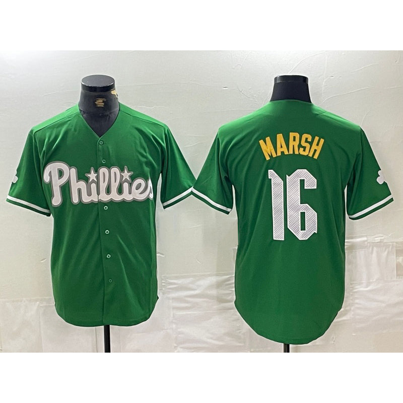 Philadelphia Phillies #16 Brandon Marsh Green HOLBERT 2024 City Connect Stitched Jersey