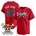Custom Atlanta Braves x One Piece Red HOLBERT Vapor Premier Limited Jersey - Stitched