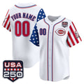 Custom Cincinnati Reds America 250 Edition Vapor Premier Limited White HOLBERT Stitched Jerseys