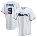 Miami Marlins #9 Xavier Edwards White HOLBERT Home Replica Jersey