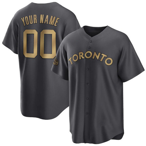 Custom Toronto Blue Jays Active Player Charcoal HOLBERT 2022 All-Star Cool Base Stitched Jersey